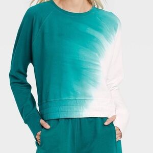 Joylab Teal to White Dip Dye Sweatshirt for women size L